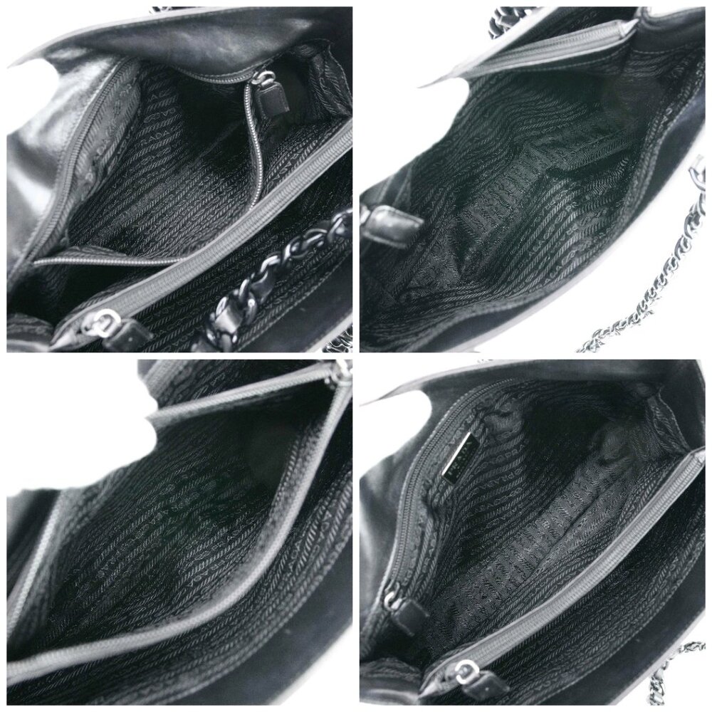 Prada Classic Nappa Chain/Leather Woven Strap Bag - Picture 13 of 16